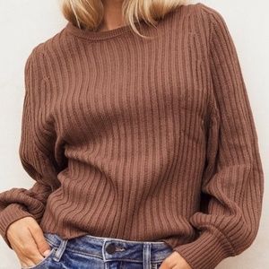 LULU'S TAKE THE CHILL OFF BALLOON SLEEVE SWEATER